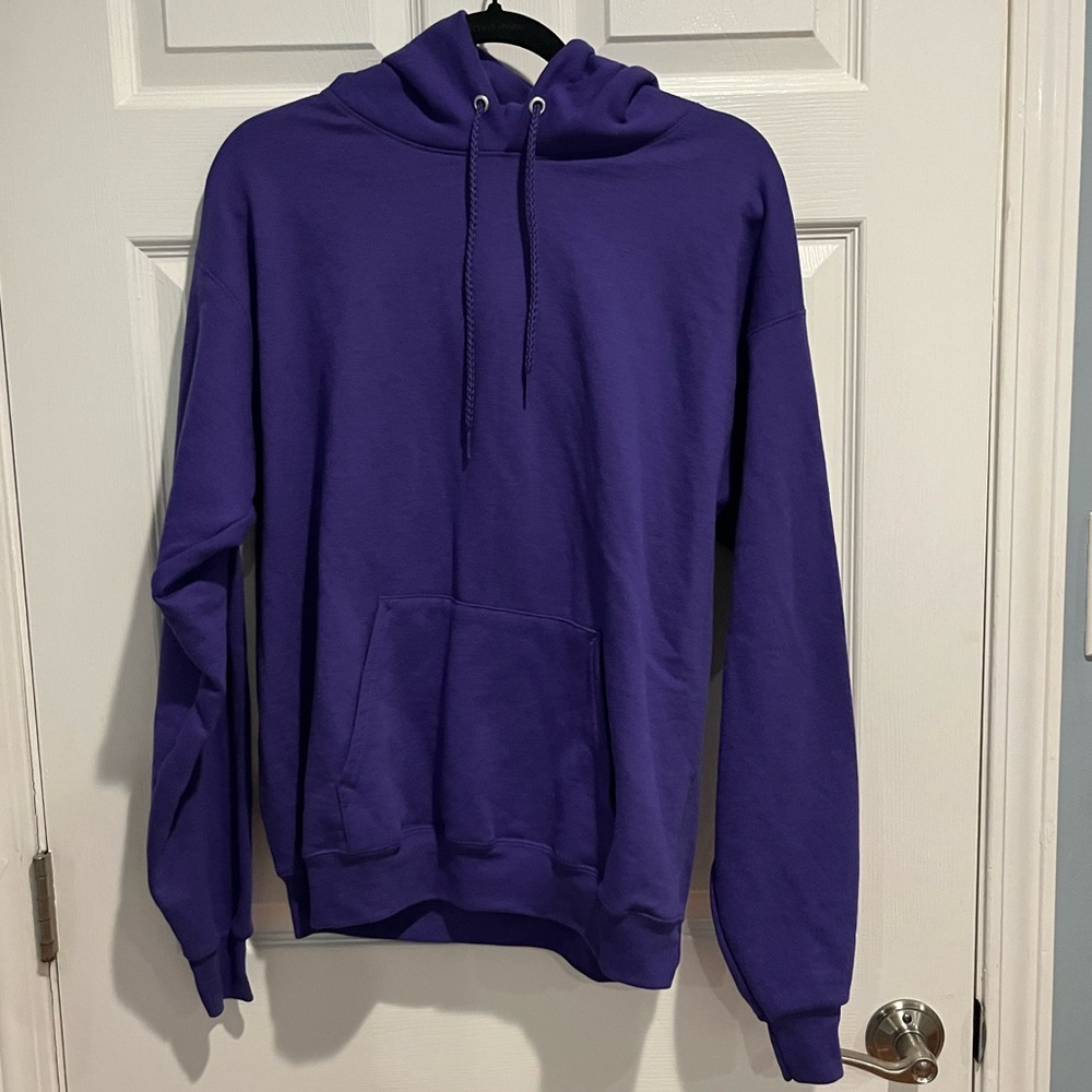 Unisex Purple Hoodie With Drawstrings